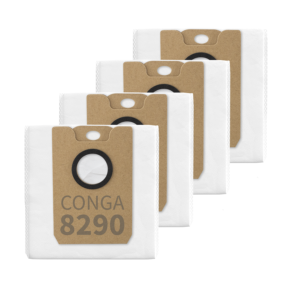 Pack de 4 Bolsas De Polvo Base Autovaciado Conga 2299 Ultra/ Conga 8290 Immortal Ultra/ Conga 7490 Immortal/ Conga 2499 Ultra/ Conga 2299 Ultra