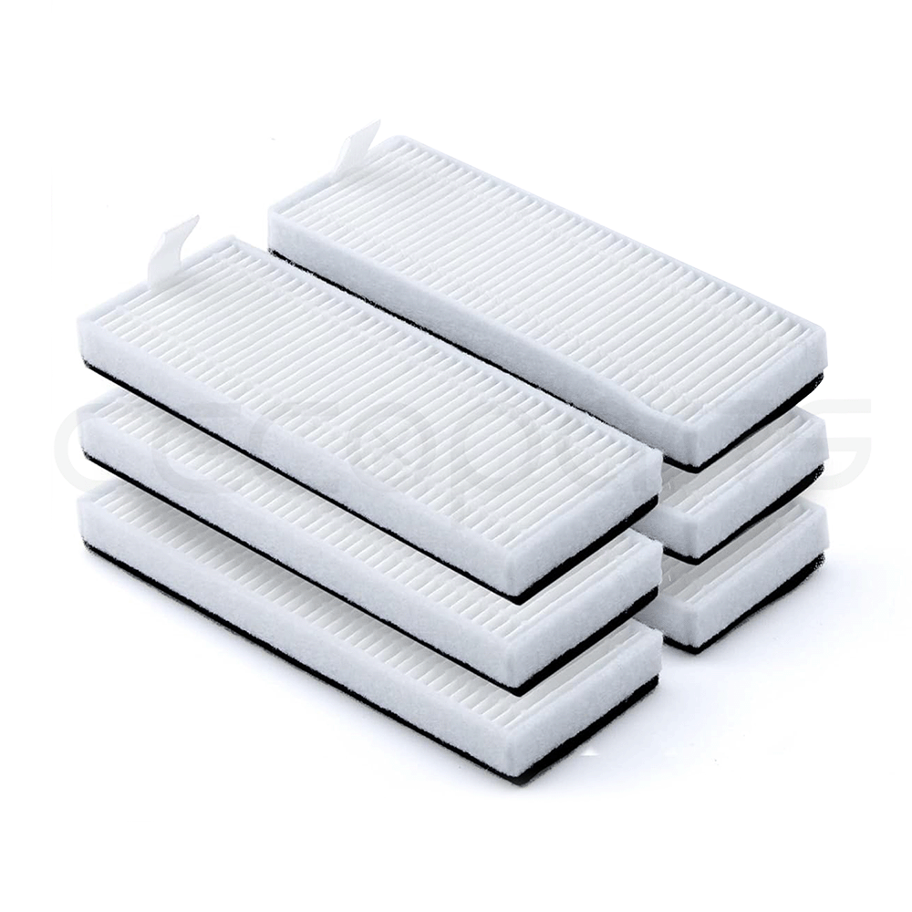 Pack 6 Filtros HEPA para deposito de POLVO de Cecotec Conga 1090 y 1790 todas las series que incluyan deposito de solidos. Filtros HEPA para robot aspirador para tanque solidos.