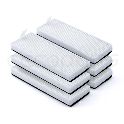 Pack 6 Filtros HEPA para deposito de POLVO de Cecotec Conga 1090 y 1790 todas las series que incluyan deposito de solidos. Filtros HEPA para robot aspirador para tanque solidos.