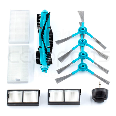 Kit 1 rueda, 1 rodillo, 4 Cepillos laterales, 2 Filtros deposito polvo, 2 Filtros para deposito mixto de líquidos para Cecotec Conga Series 5090, 6090 y 7090