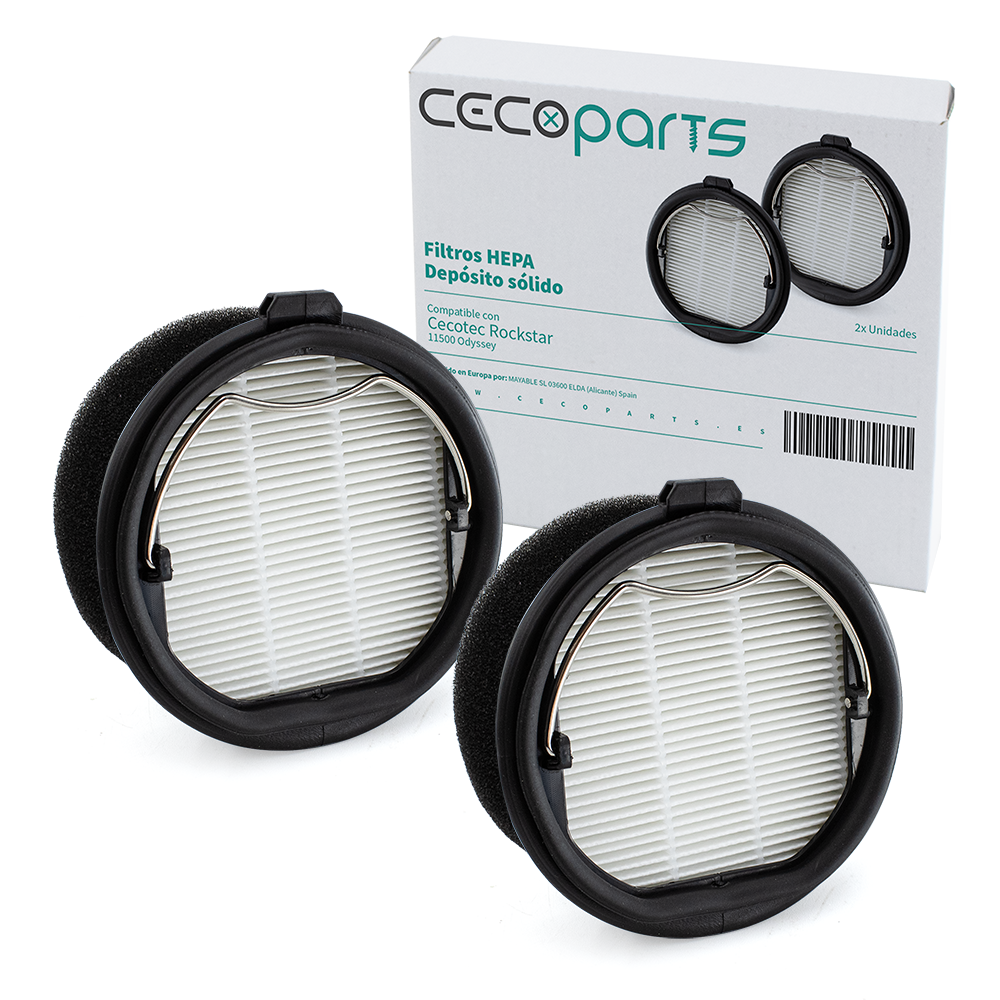 Pack 2 Filtro para Rockstar 11500 Odyssey. Filtro de Alta Eficiencia para aspirador de Escoba.