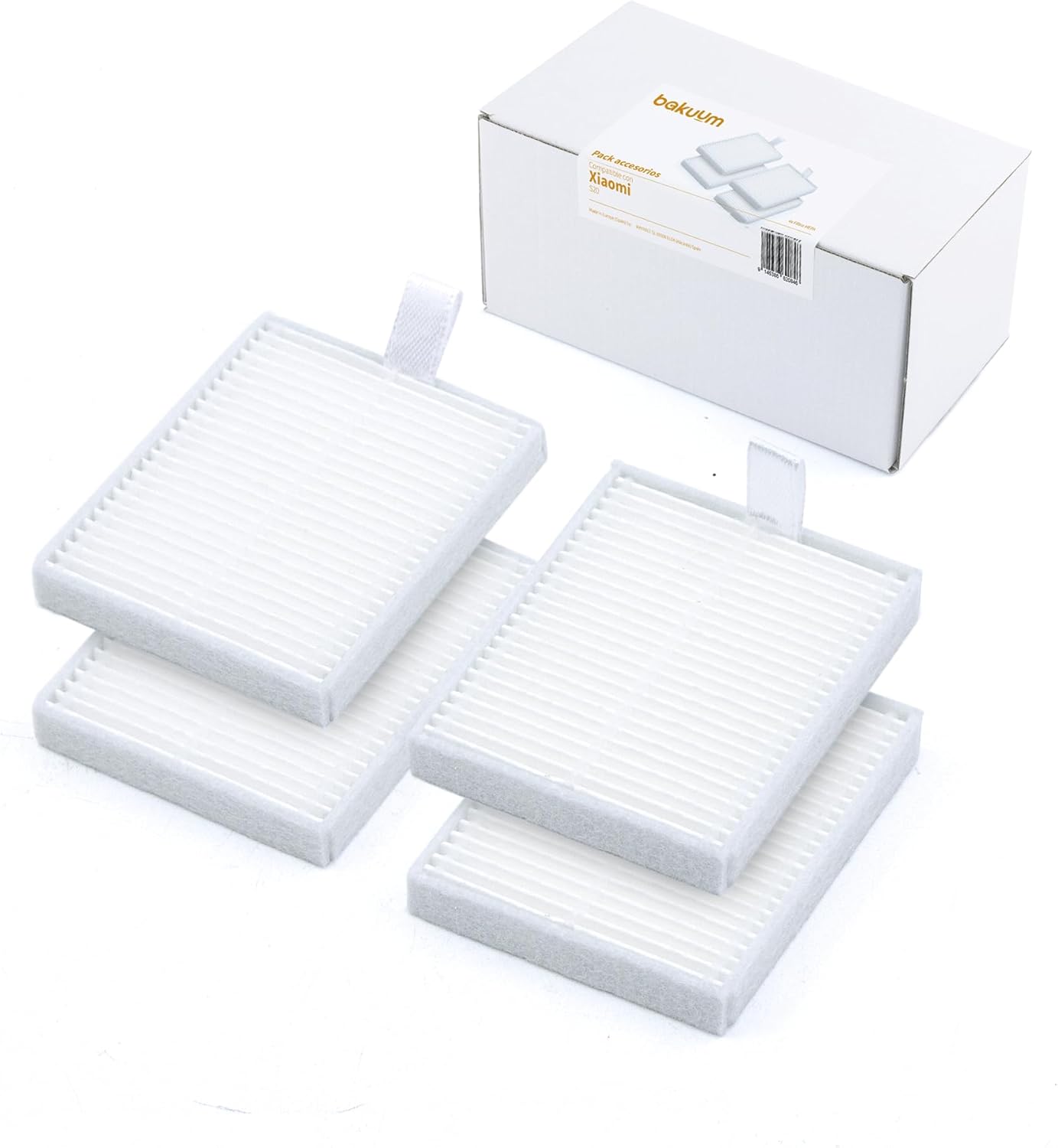 Pack 4 Filtros HEPA, para Xiaomi S20. Pack repuestos y accesorios para robot aspirador