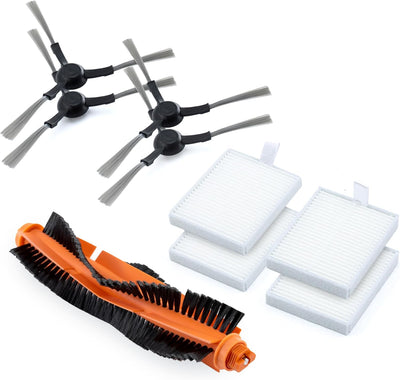 Pack Accesorios para Xiaomi E10 y E12 x1 Rodillo Central x4 Filtros x4 Cepillos Laterales. Repuestos y accesorios semanales