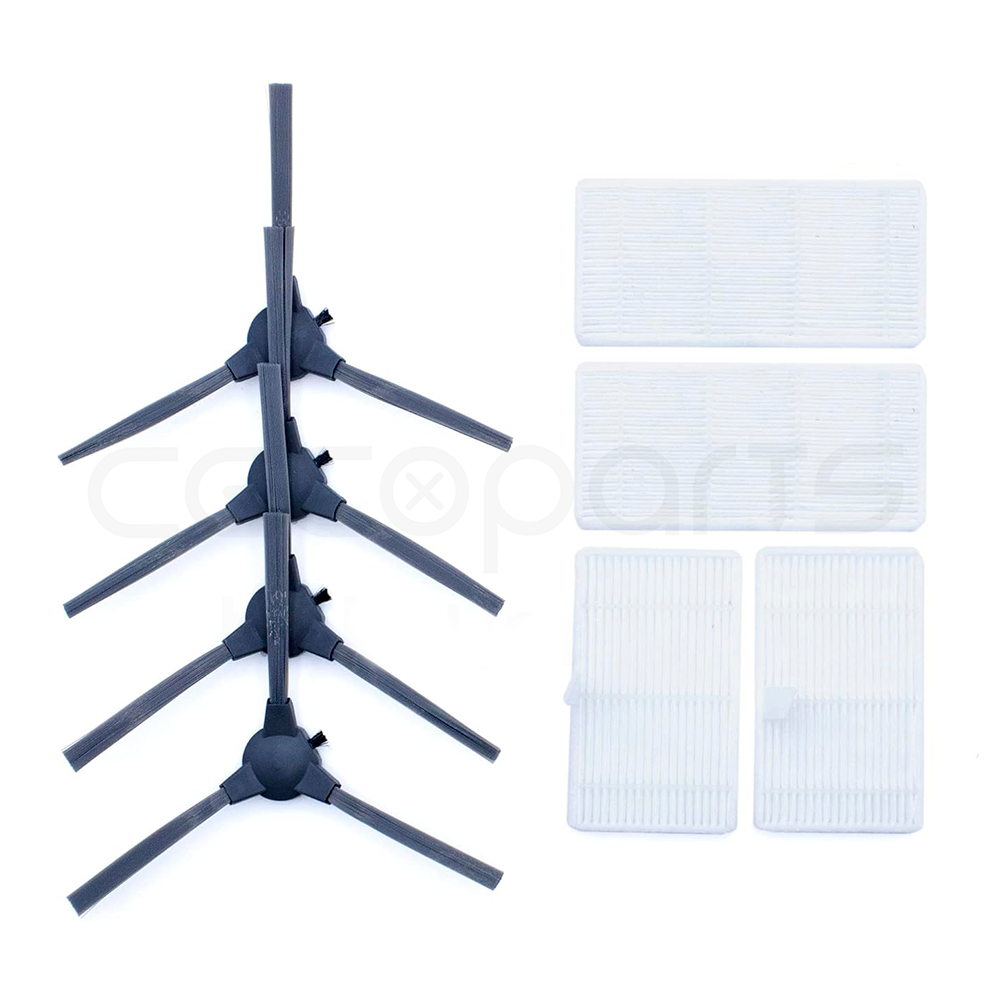 Pack 2 Filtros para Deposito polvo, 2 Filtros Deposito Mixto, 4 Escobillas Laterales, para Cecotec Conga 2290 ULTRA /2290 TITANIUM / 2290 ultimate