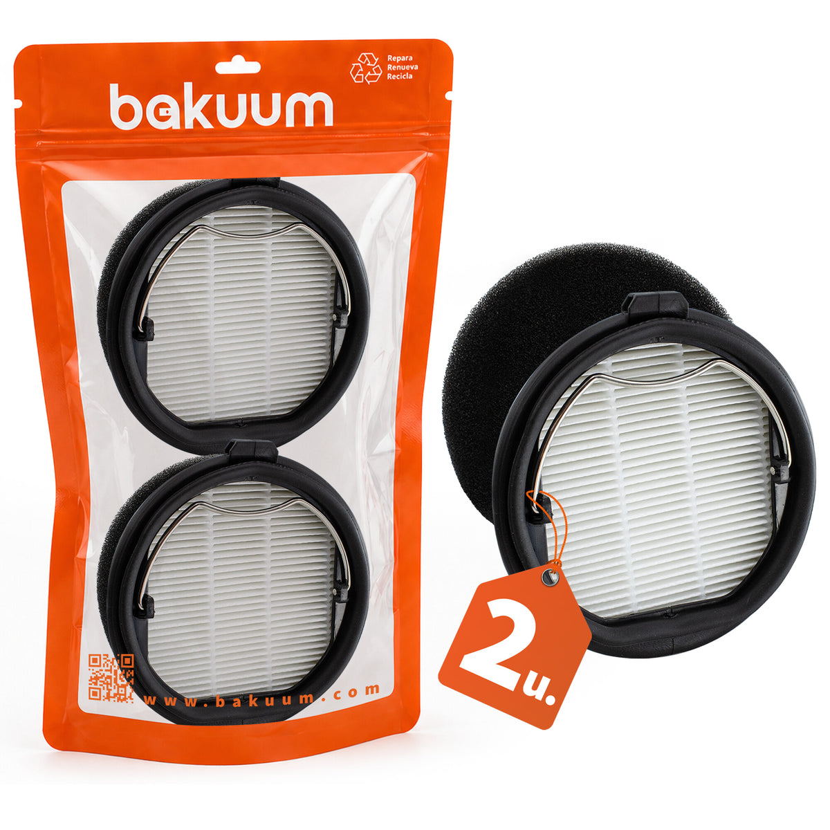 2-Pack High-Performance Filters for Conga Rockstar 9500 Advance Ergowet Connected 3000 Ia | Conga Rockstar 11500 Odyssey Ergoflex | Conga Rockstar 11500 Odyssey Ergowet Connected Ia