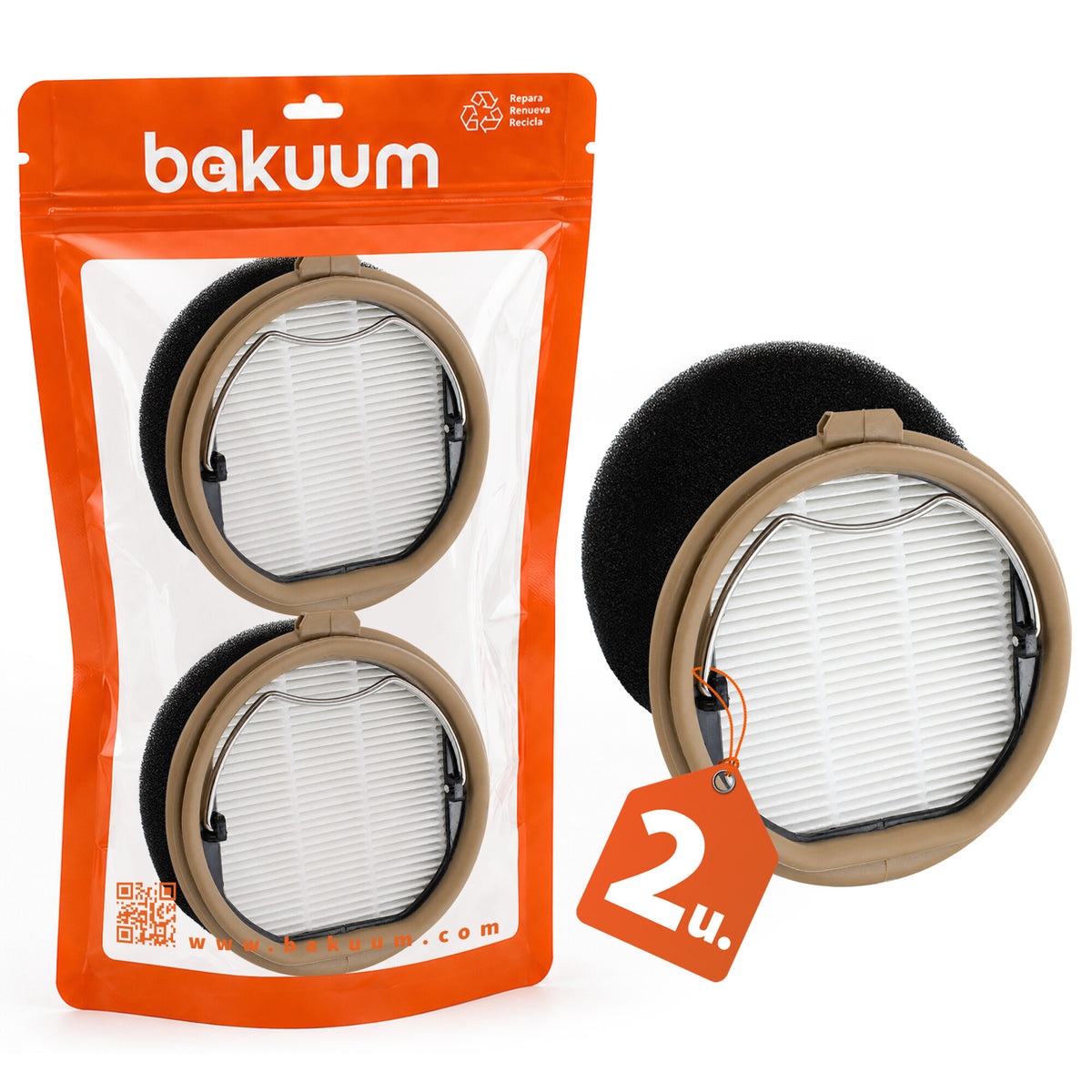 Pack 2 High Performance Filters for Rx70 Aquapet Flex | Conga Rockstar 10500 Solar Aquapet Flex