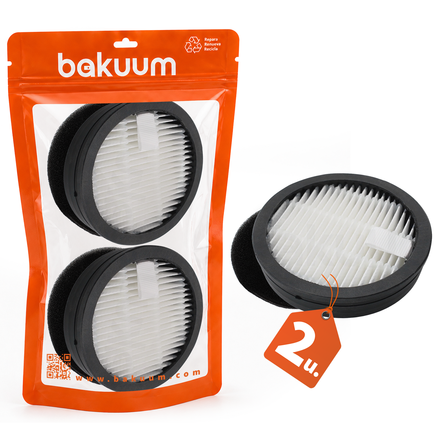 BAKUUM Filtro de alto rendimiento compatible con Conga Rockstar RS70, RS50 X-Treme, 3500 Blizzard, 2500 Freeze y 1500 Horizon