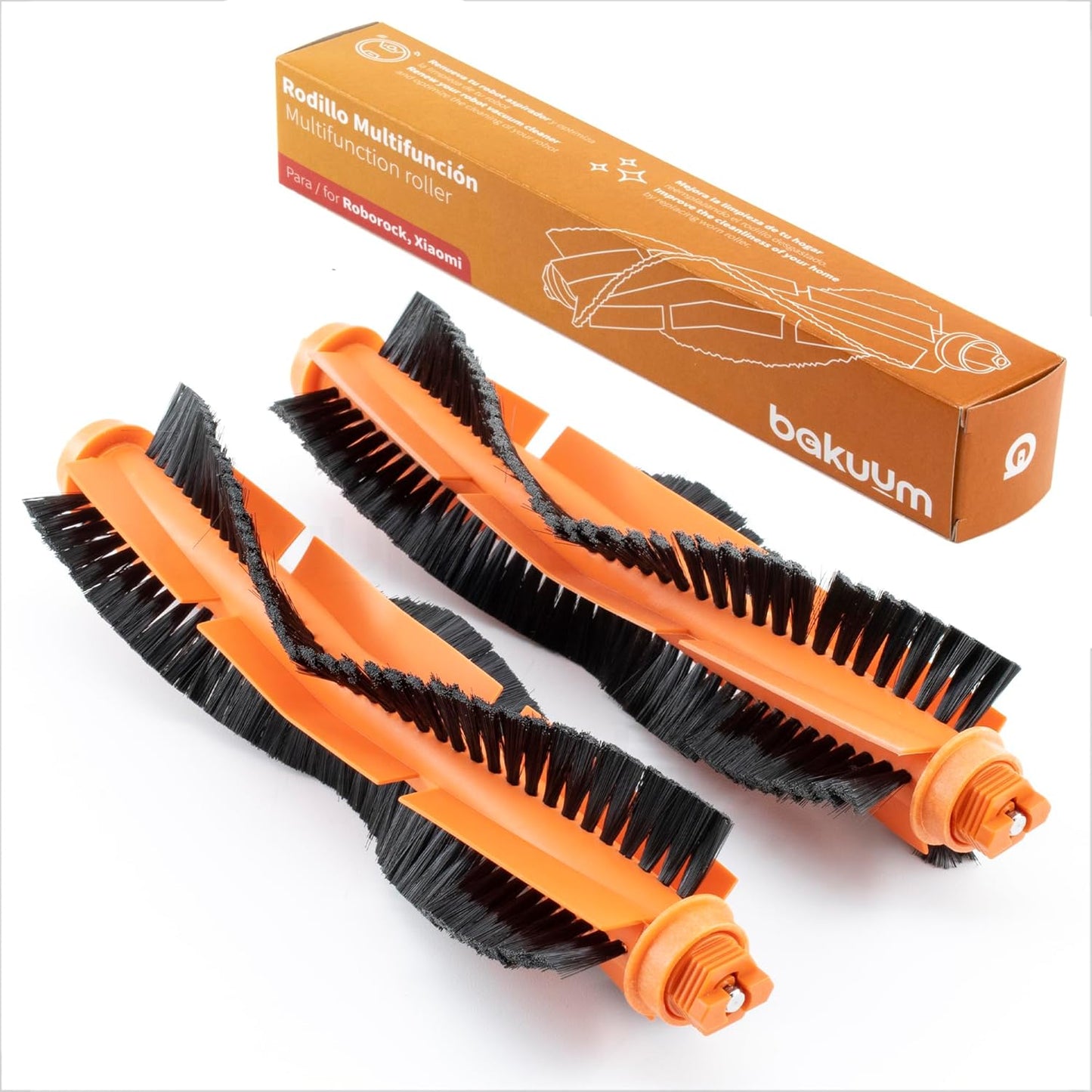 BAKUUM x2 Rodillos principales, cepillo central para Xiaomi Mop 2S / Mop P/Mop Pro / STYJ02YM / XMSTJQR2S