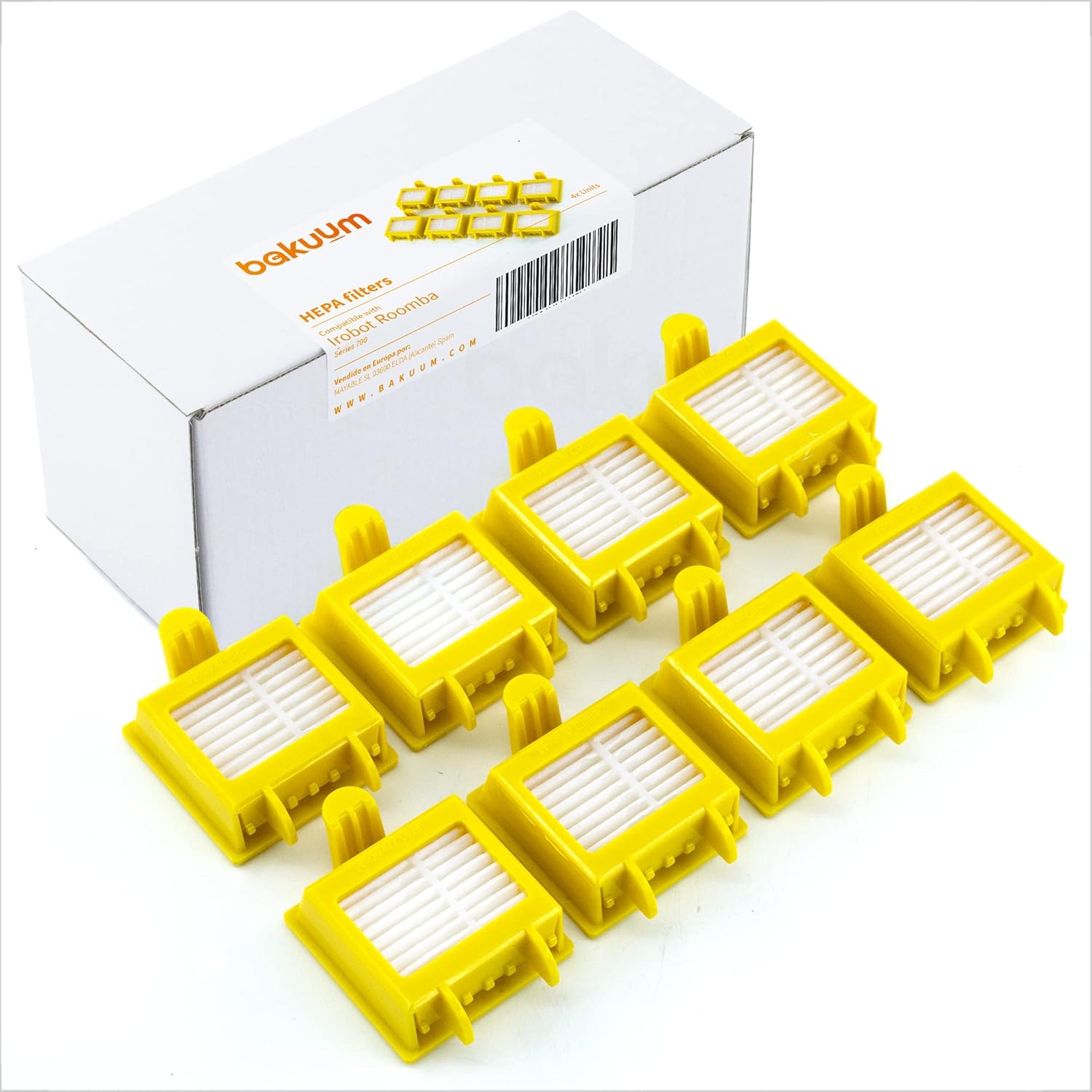 Pack 8 Filtros HEPA Compatible con iRobot Roomba Serie 700 Pack repuestos y Accesorios para Robot Aspirador