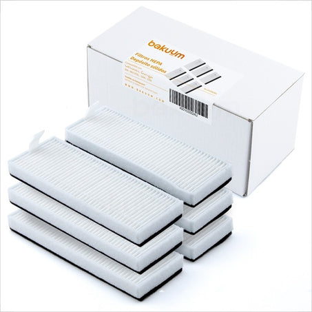 BAKUUM Pack 6 Filtros HEPA para deposito de POLVO de Cecotec Conga 1090 y 1790 todas las series que incluyan deposito de solidos. Filtros HEPA para robot aspirador para tanque solidos.