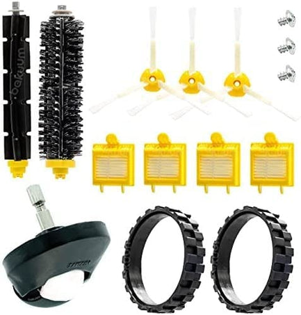 EPIEZA BAKUUM Kit de Neumaticos con Rueda Central + Cepillos + Repuestos Accesorios para Aspiradoras iRobot Roomba Serie 700 Pack de 15 uds