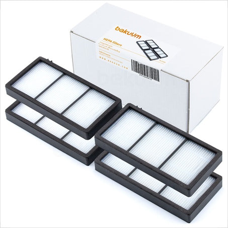 BAKUUM Pack 4 Filtros HEPA Compatible con iRobot Roomba Serie 800 y 900 Pack Accesorios para Robot Aspirador 810, 816, 865, 866, 870, 876, 880, 886, 890, 895, 896, 960, 965, 966, 970, 980, 990, 996